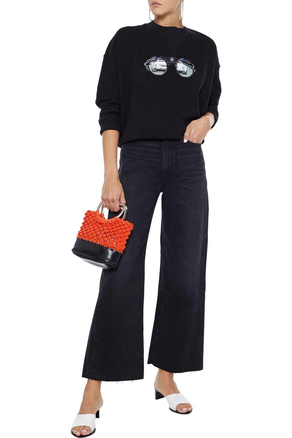 SIMON MILLER Bora distressed high-rise wide-leg jeans