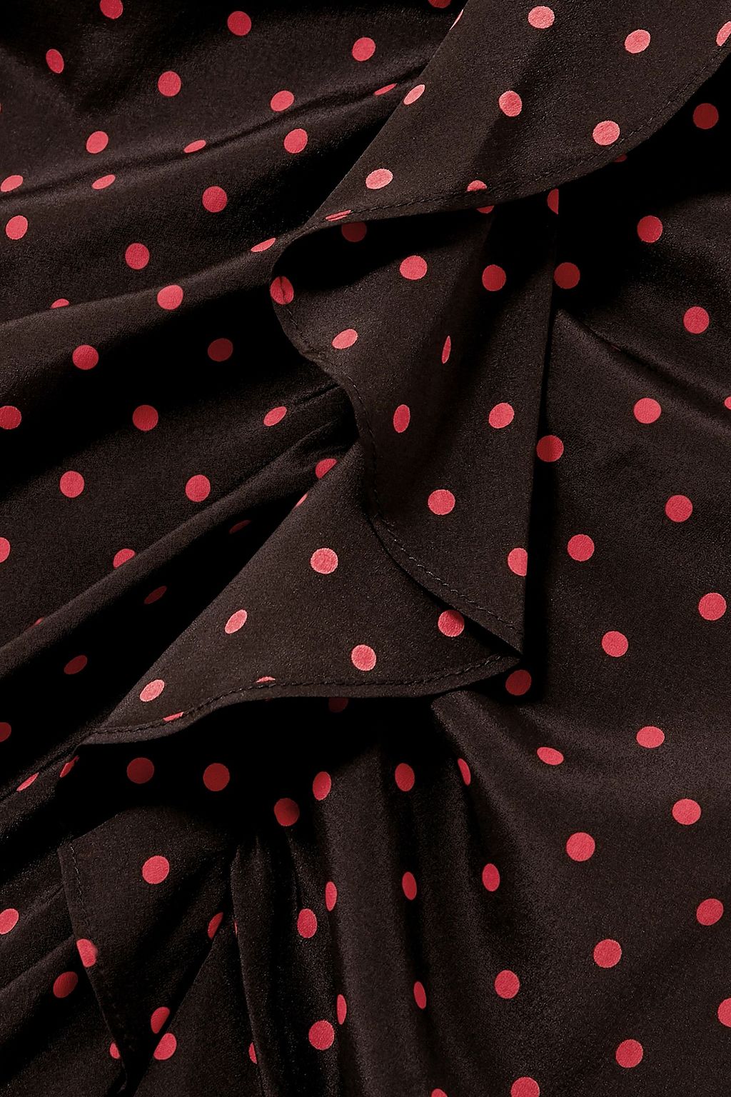 VERONICA BEARD Leona one-shoulder ruffled ruched polka-dot silk dress