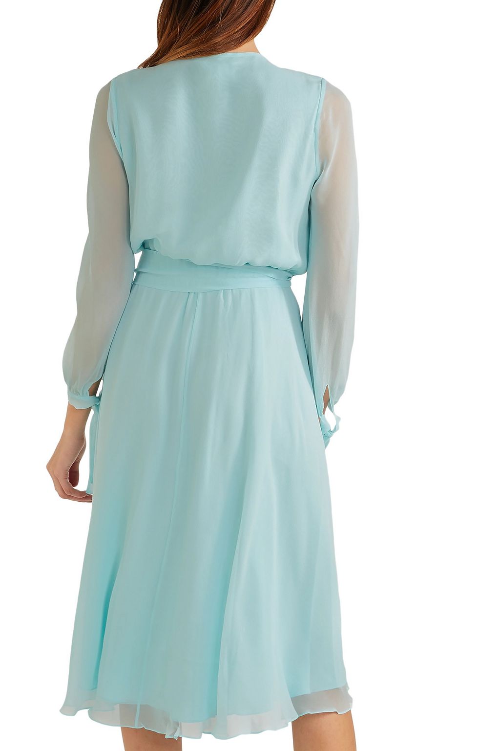AROSSGIRL X SOLER Amanda belted silk-georgette midi dress
