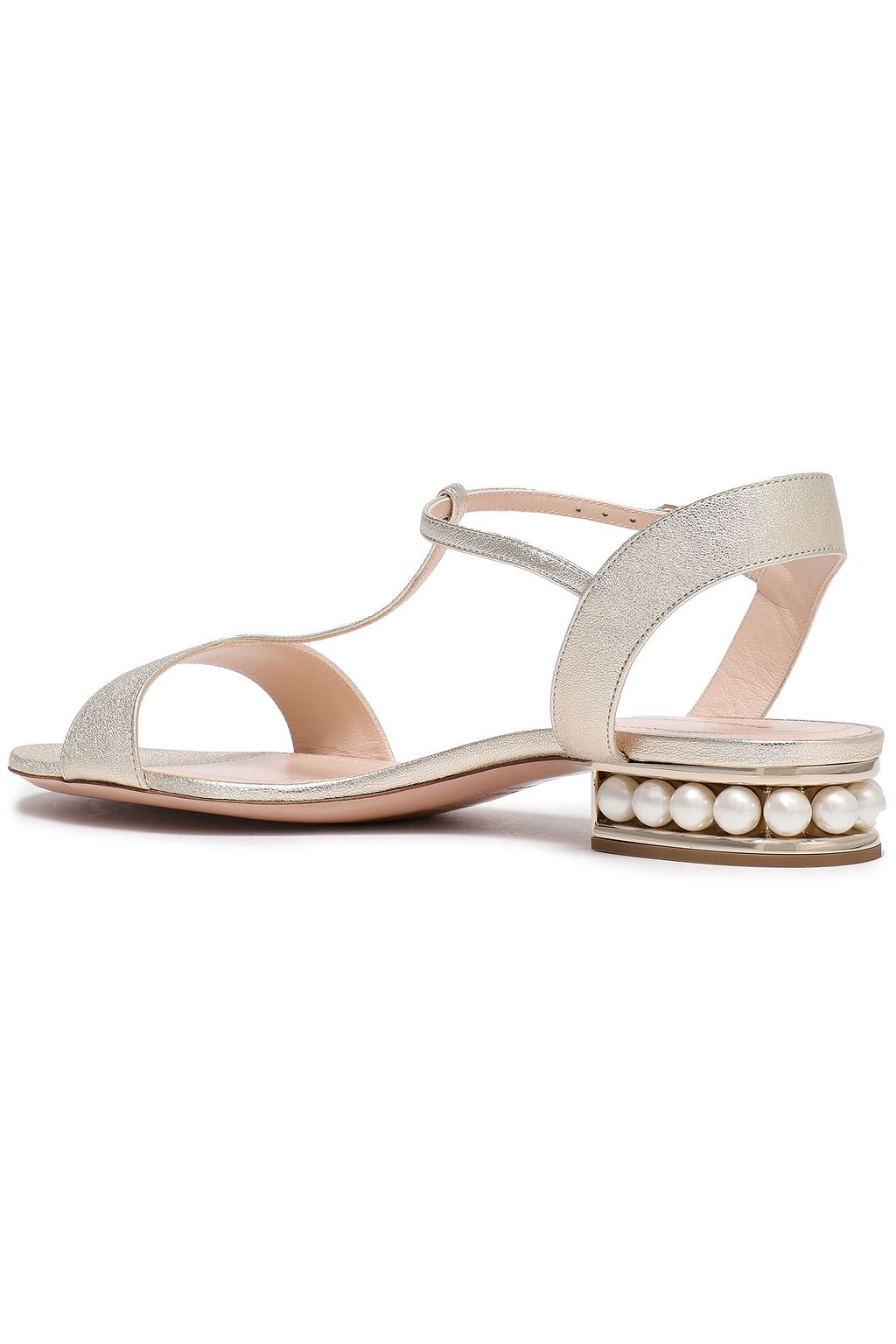 NICHOLAS KIRKWOOD Casati embellished metallic textured-leather sandals