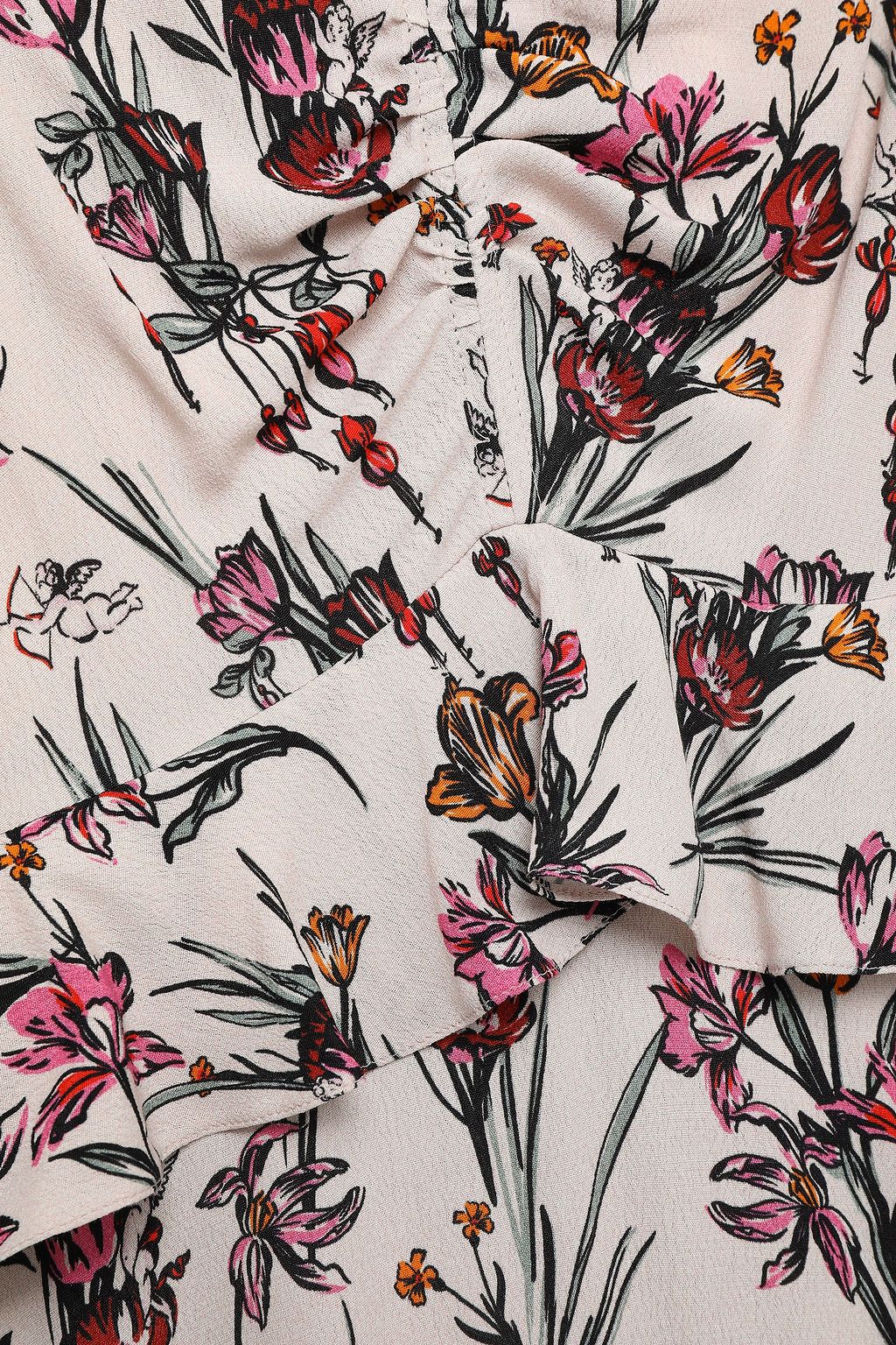 MARKUS LUPFER Elodie floral-print crepe peplum midi dress