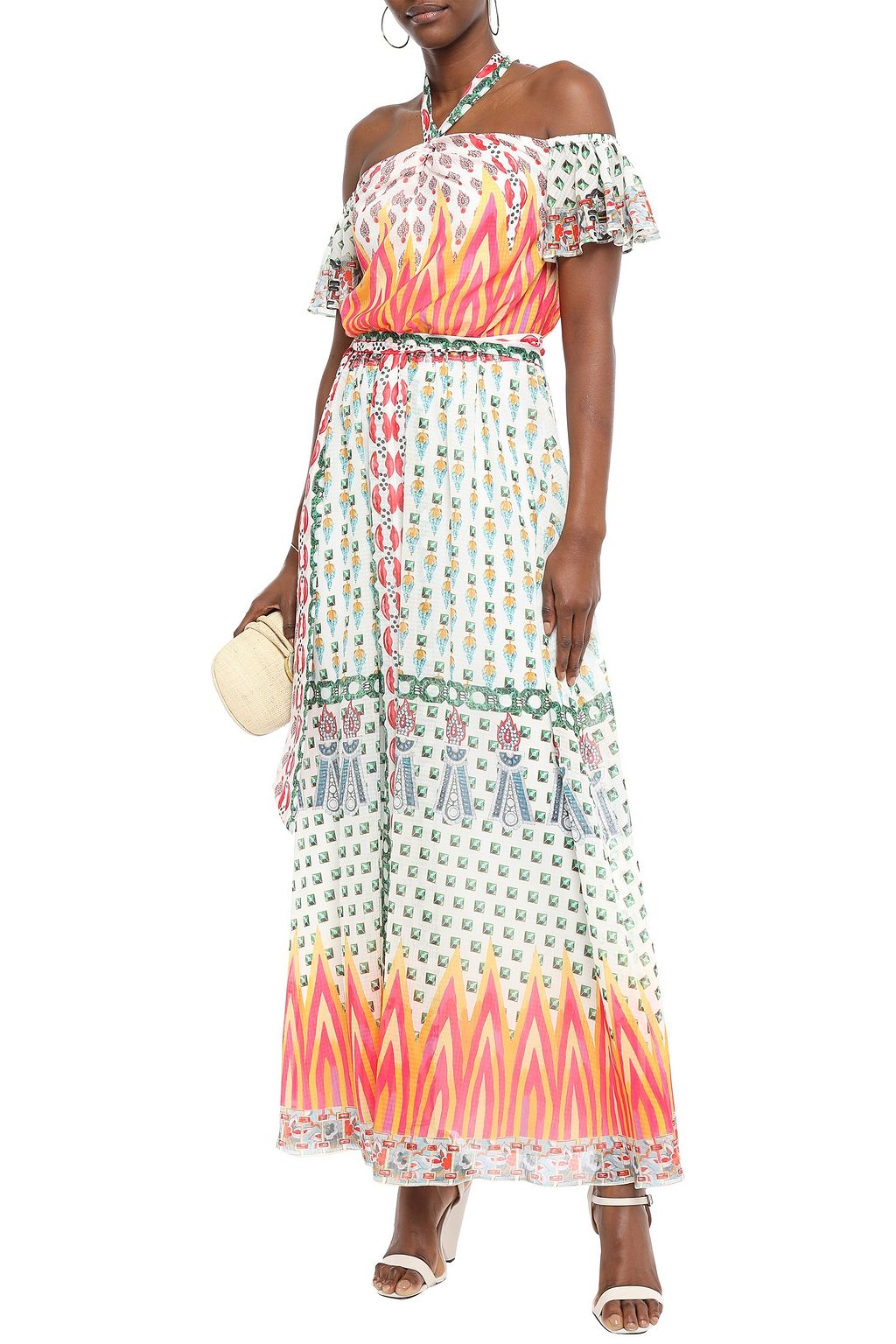 TEMPERLEY LONDON Millais cold-shoulder printed chiffon maxi dress