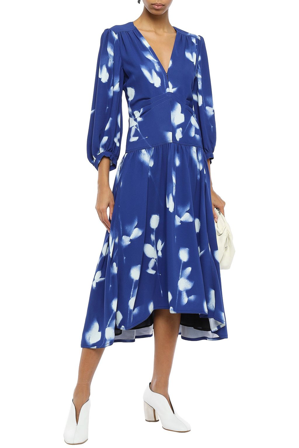 PROENZA SCHOULER Floral-print gathered crepe midi dress