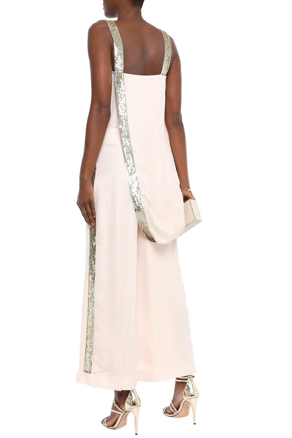 TEMPERLEY LONDON Sycamore asymmetric sequin-trimmed twill top