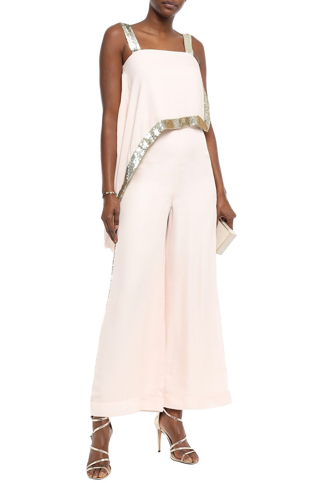 TEMPERLEY LONDON Sycamore asymmetric sequin-trimmed twill top