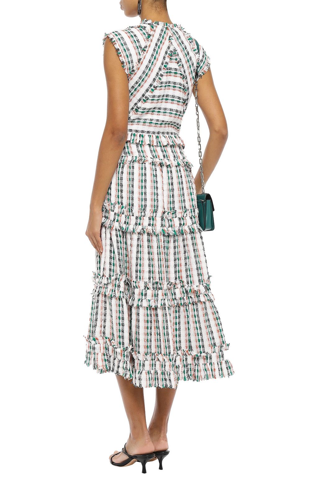 PROENZA SCHOULER Tiered ruffle-trimmed tweed midi dress