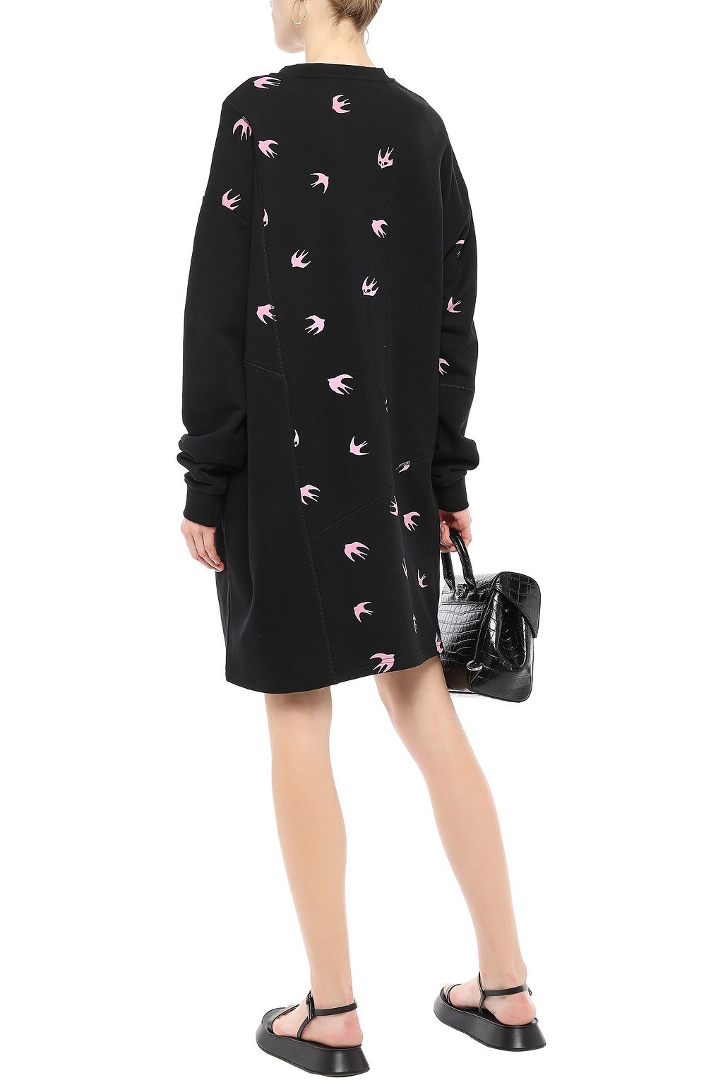 MCQ ALEXANDER MCQUEEN Oversized printed French cotton-terry mini dress