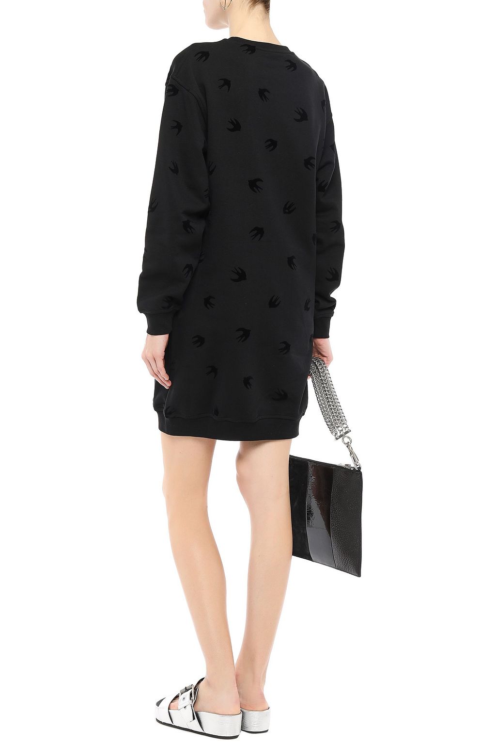 MCQ ALEXANDER MCQUEEN Flocked French cotton-terry mini dress