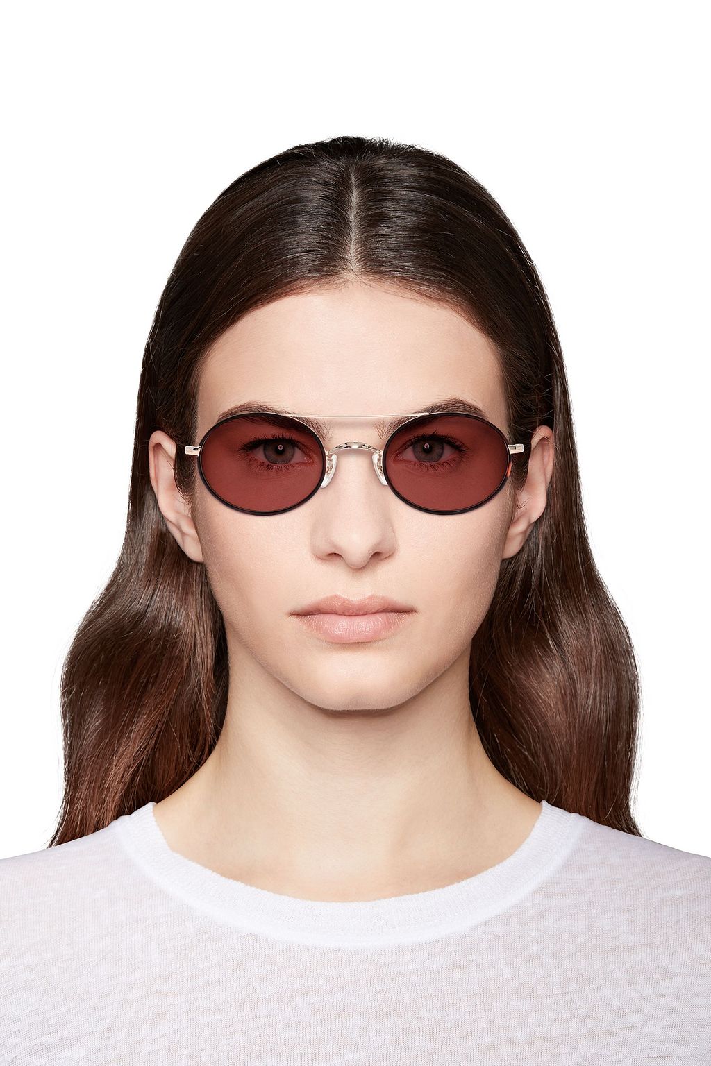 OLIVER PEOPLES Round-frame gold-tone sunglasses