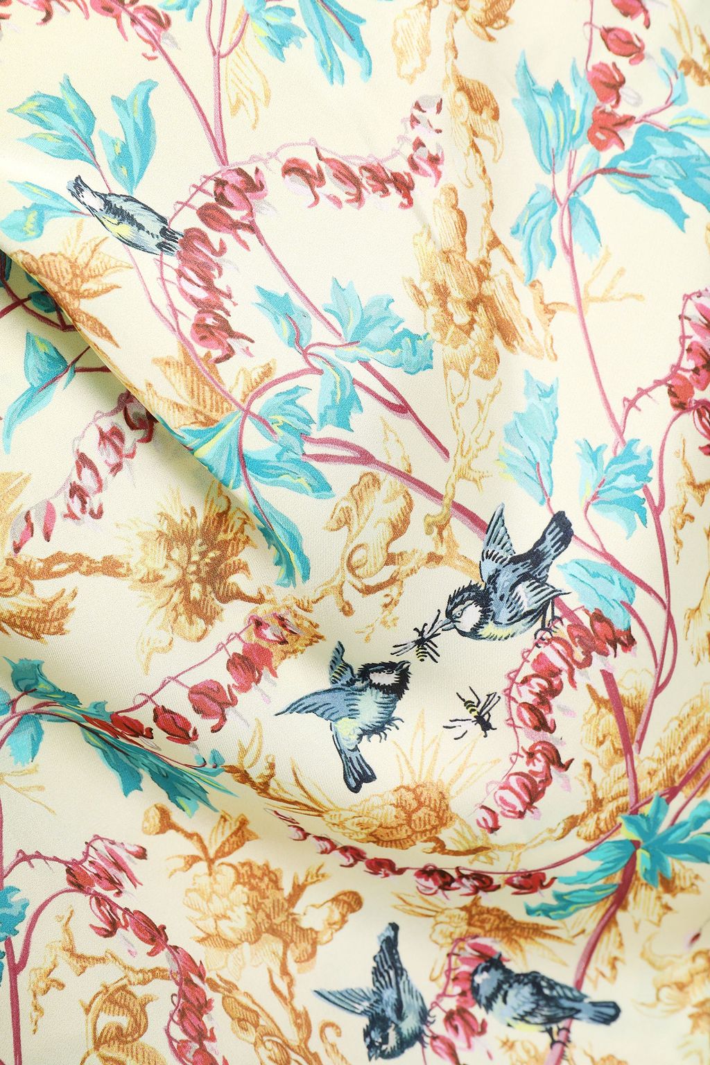 RABANNE Chain-trimmed floral-print satin camisole