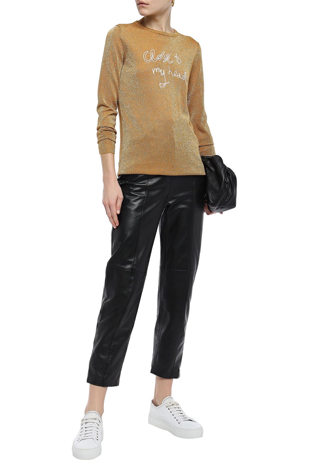 BELLA FREUD Embroidered metallic knitted sweater