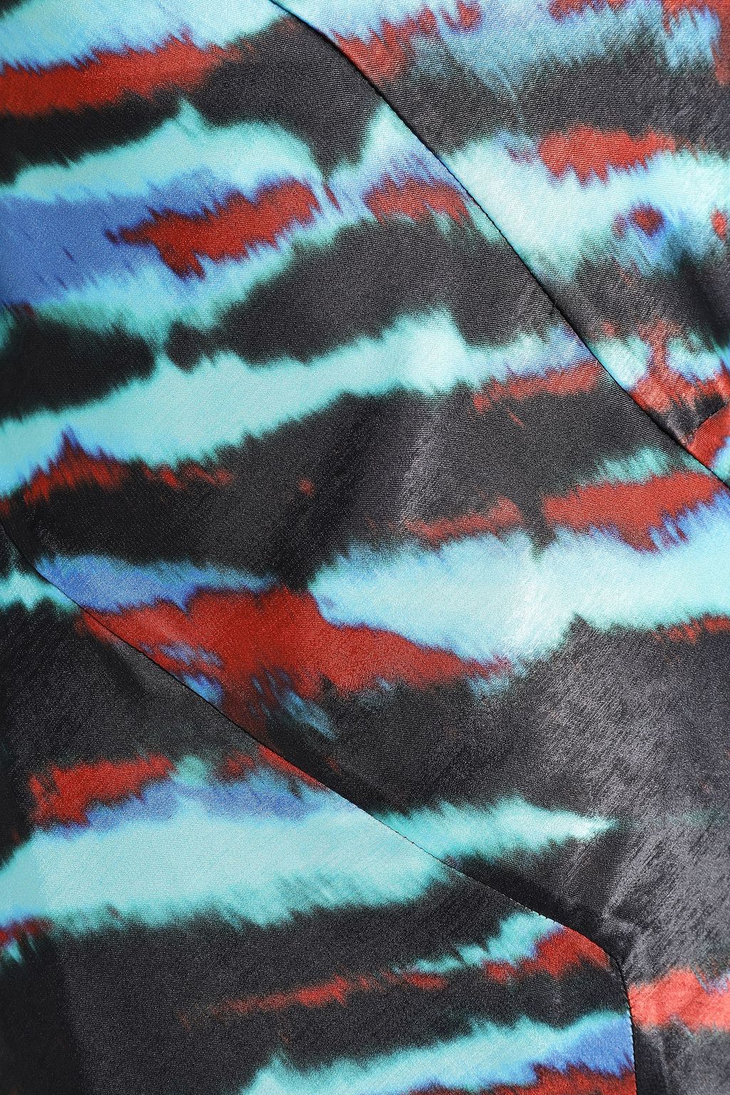 HOUSE OF HOLLAND Asymmetric tie-dyed satin midi dress