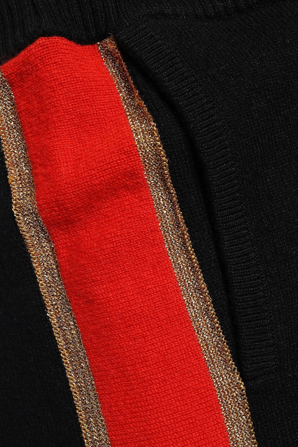 BELLA FREUD Striped intarsia cashmere-blend track pants