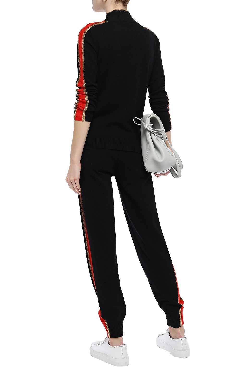 BELLA FREUD Striped intarsia cashmere-blend track pants