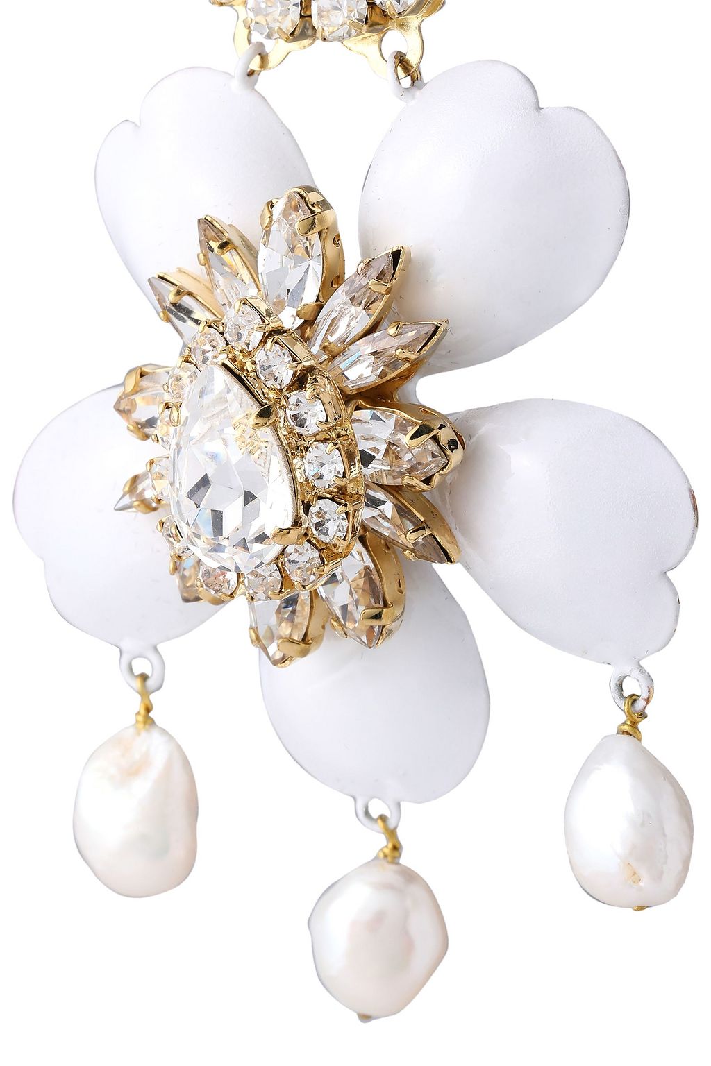 SHOUROUK Gold-tone, crystal, Swarovski pearl and acetate earrings