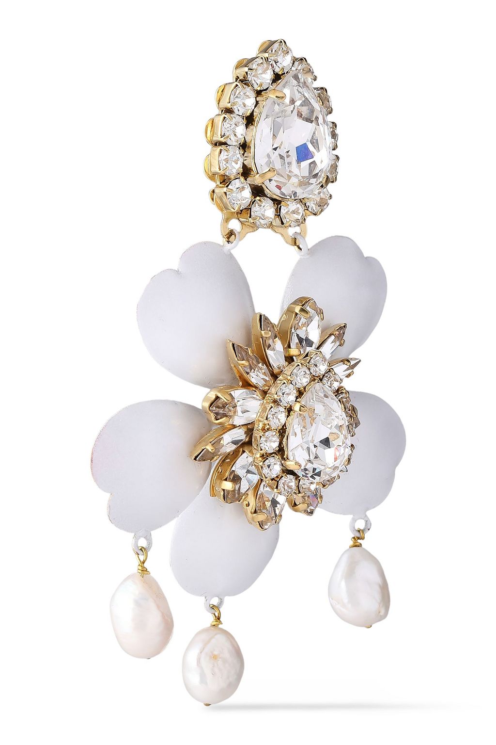 SHOUROUK Gold-tone, crystal, Swarovski pearl and acetate earrings