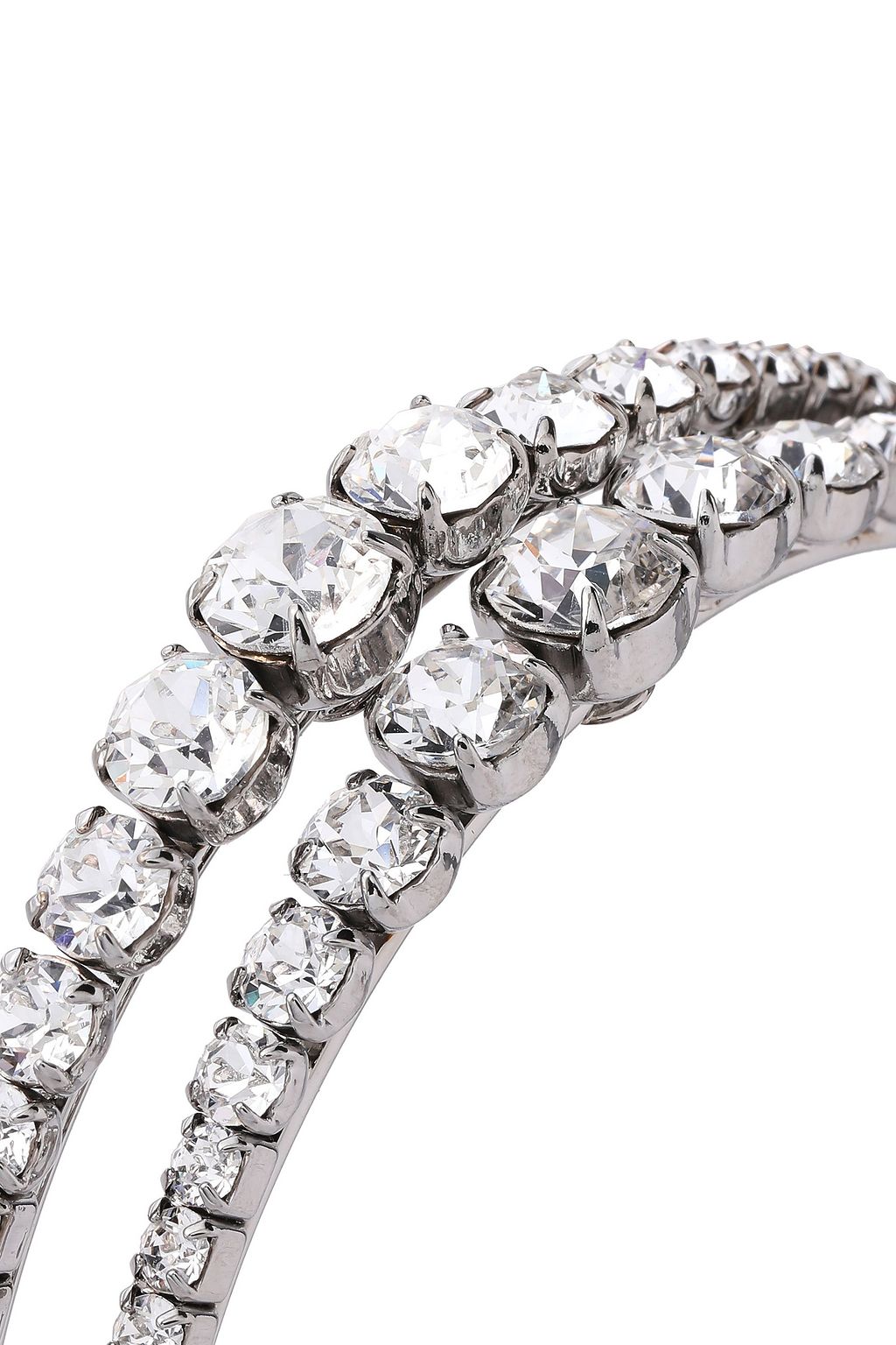 HELENE ZUBELDIA Silver-tone crystal hoop earrings