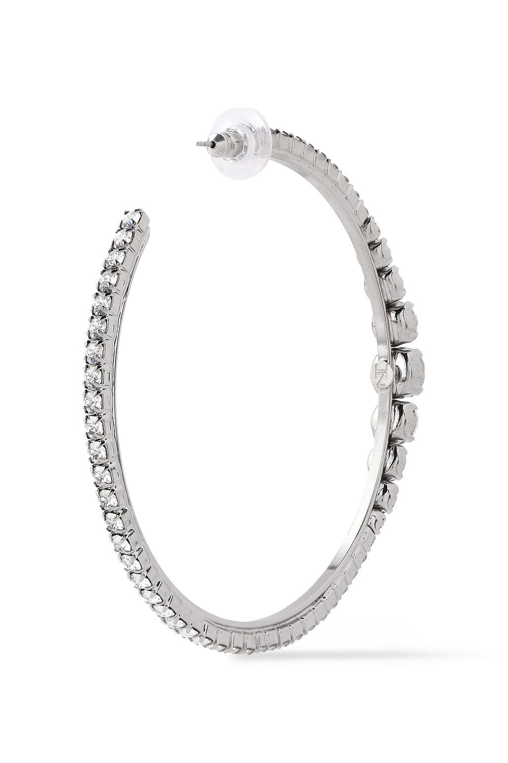 HELENE ZUBELDIA Silver-tone crystal hoop earrings