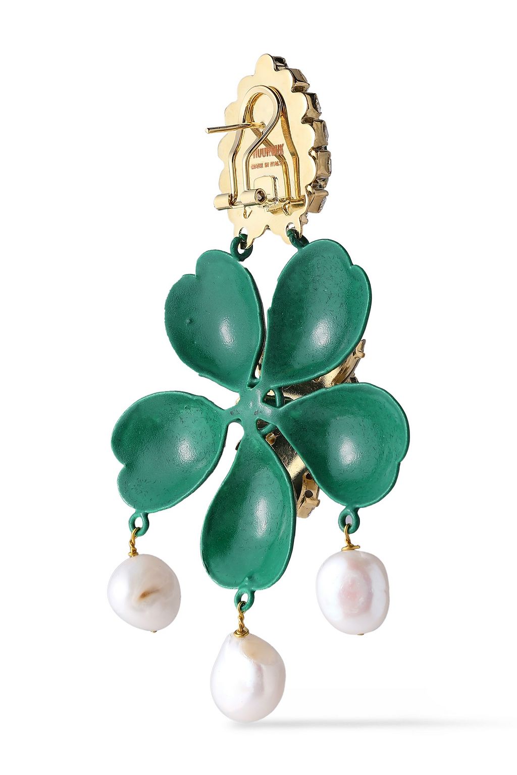 SHOUROUK Gold-tone, crystal, Swarovski pearl and acetate earrings