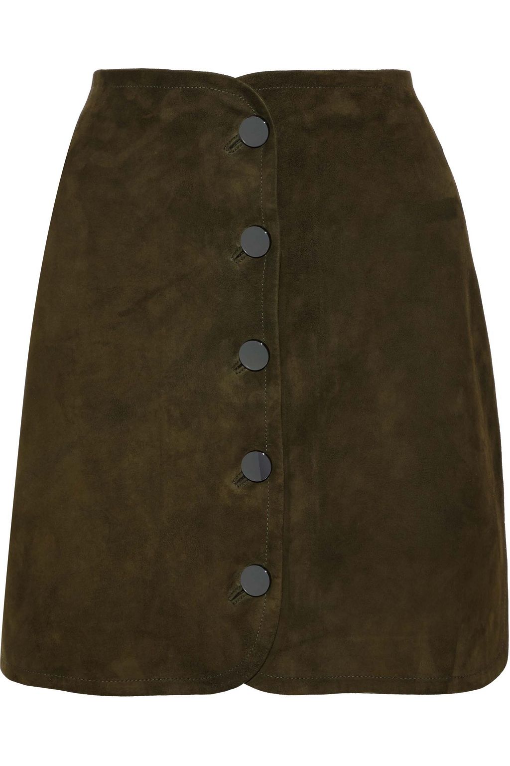 green suede mini skirt
