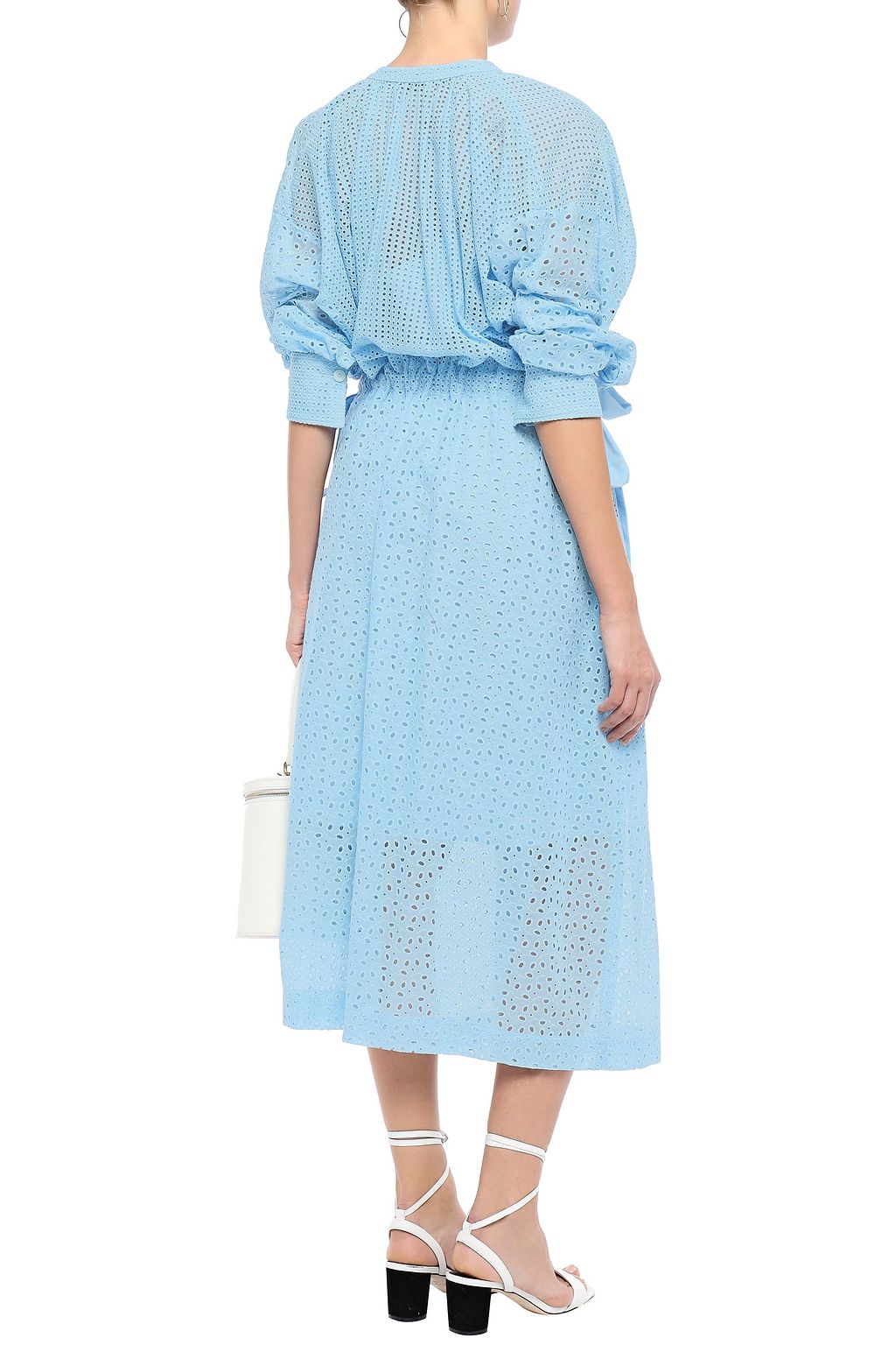 JOSEPH Broderie anglaise cotton-blend midi shirt dress