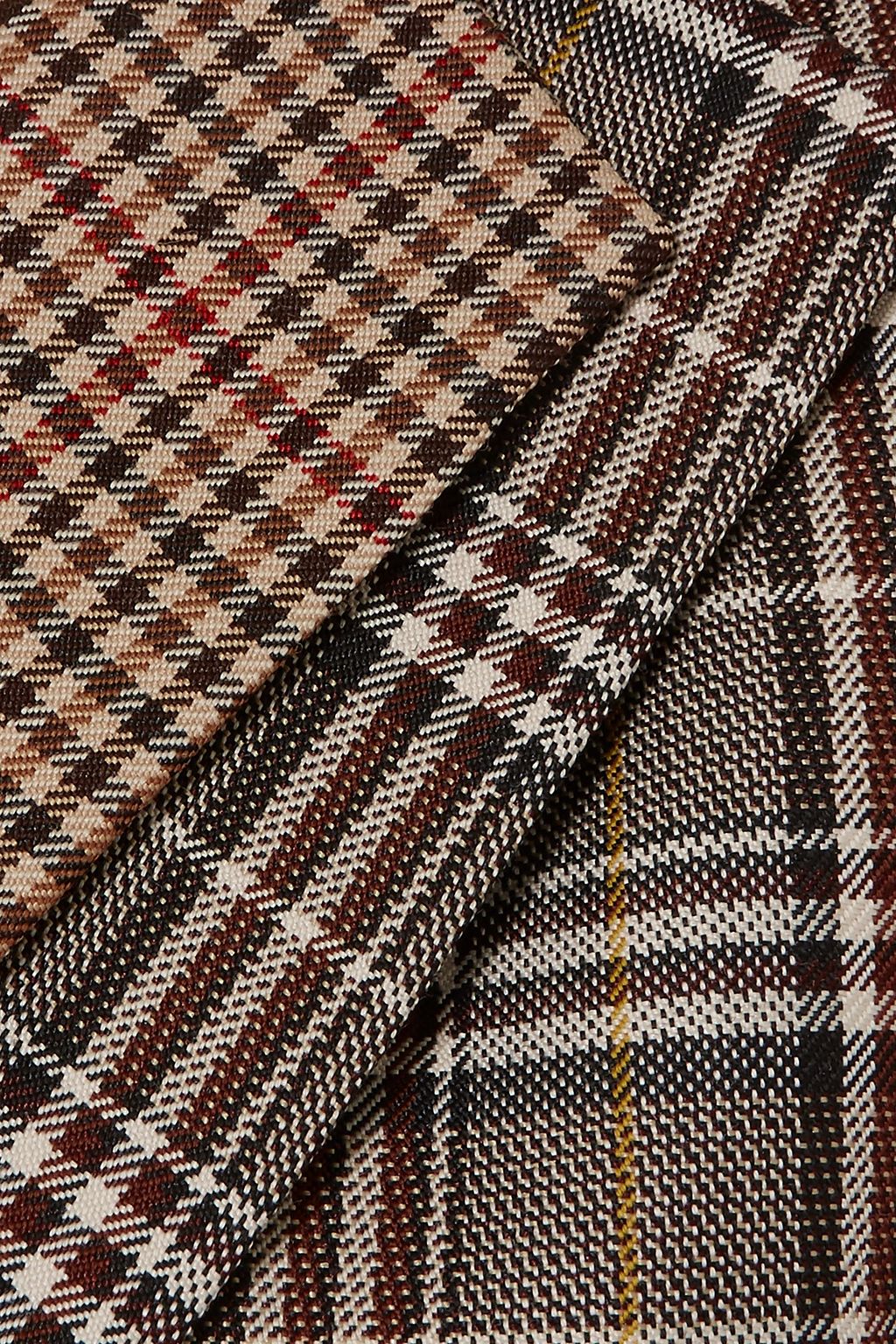 MONSE Layered checked wool-blend coat