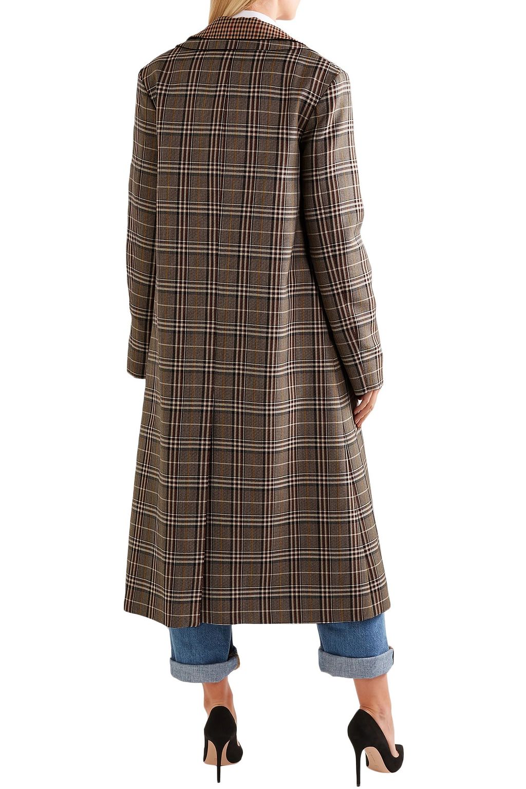 MONSE Layered checked wool-blend coat