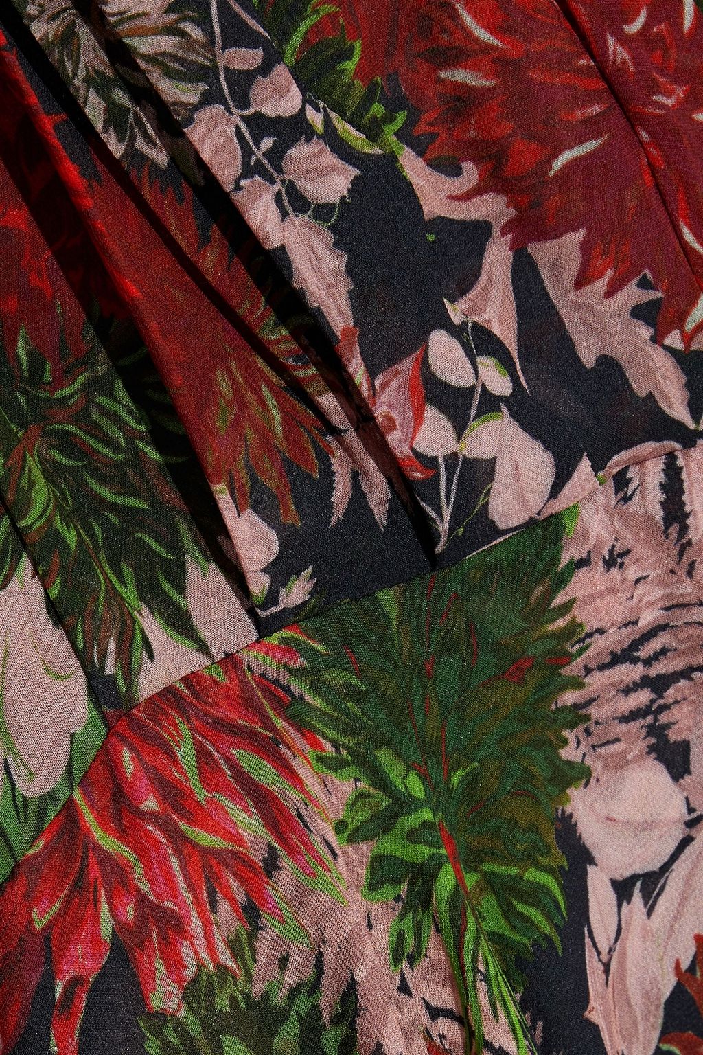 AINEA Wrap-effect tiered floral-print georgette maxi dress