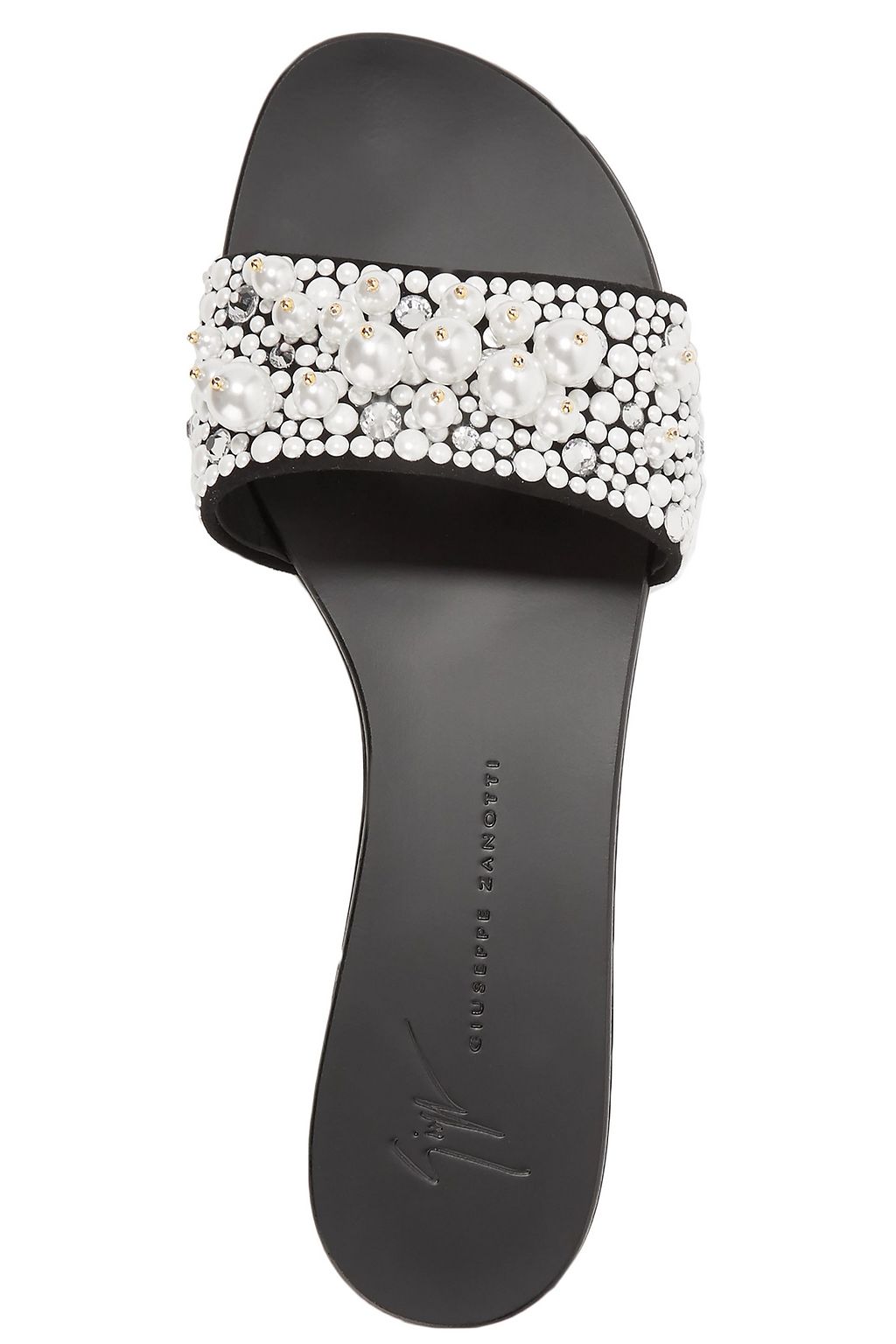 GIUSEPPE ZANOTTI Embellished suede slides