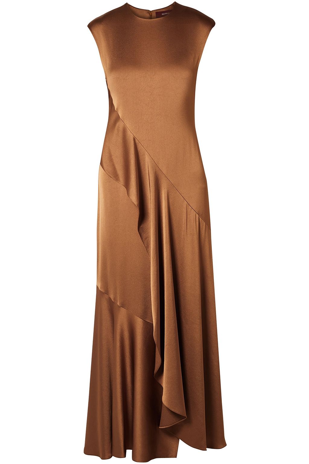 camel satin dress