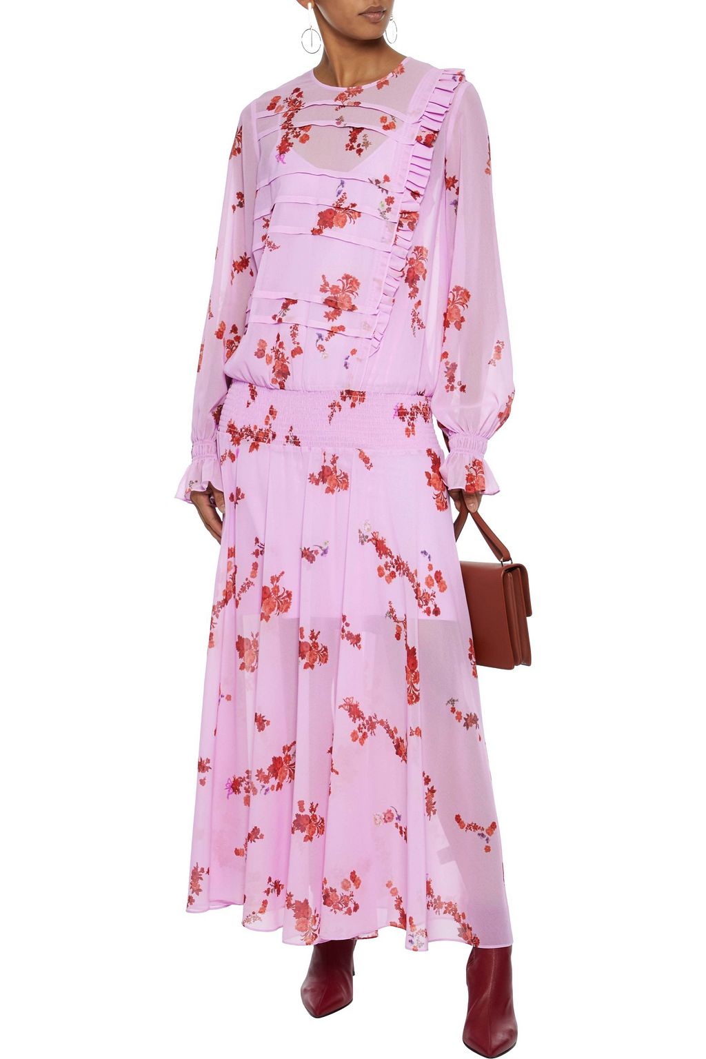 PREEN LINE Gilda ruffle-trimmed floral-print chiffon maxi dress
