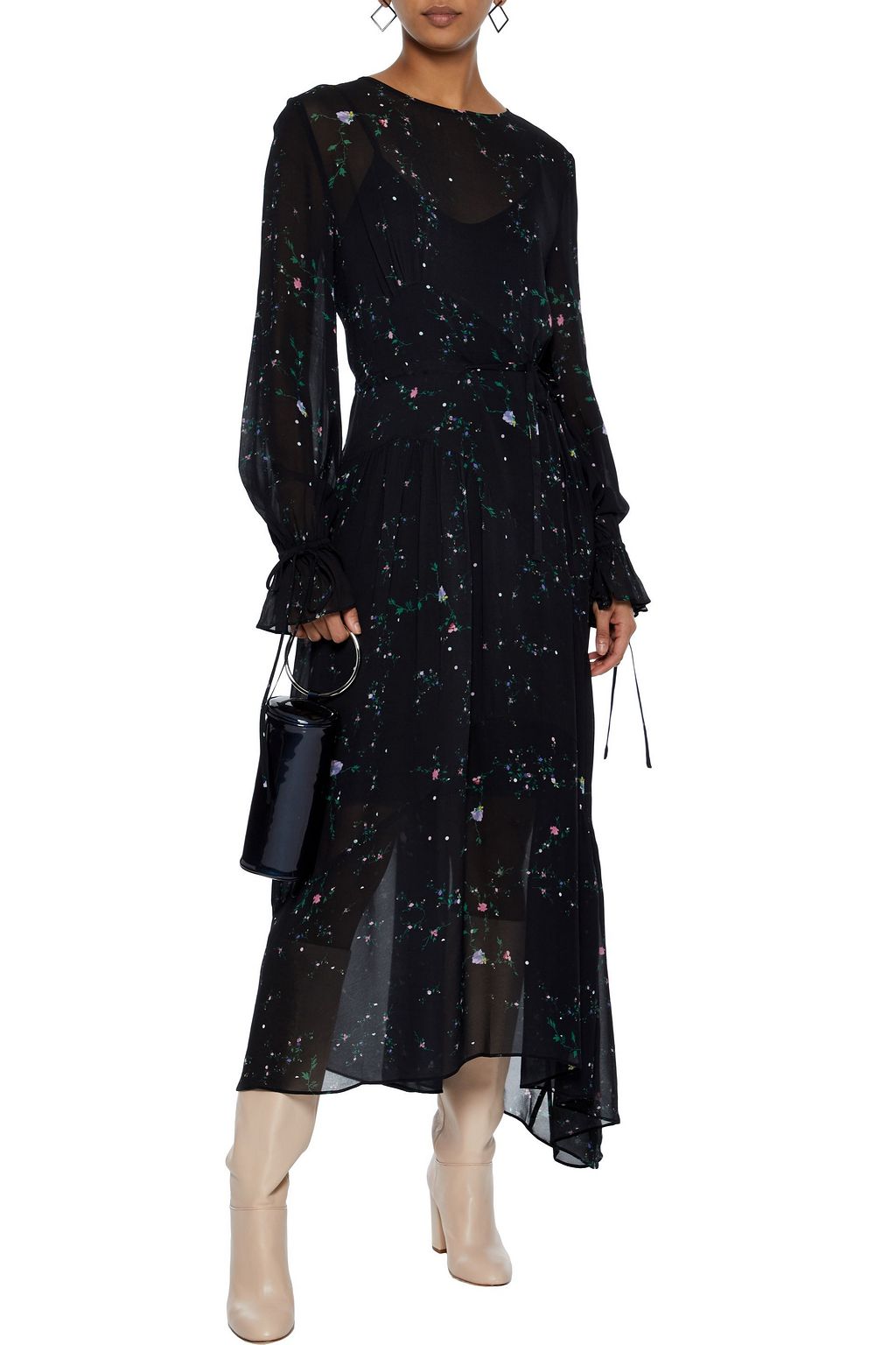 PREEN LINE Floral-print georgette maxi dress