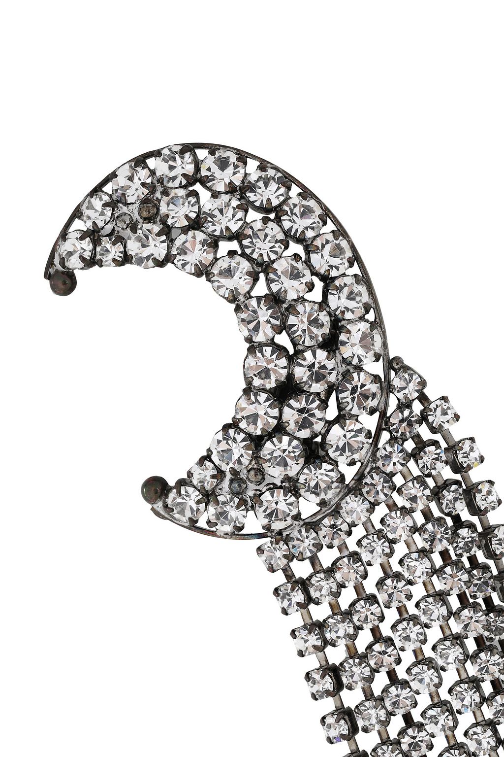HELENE ZUBELDIA Silver-tone and crystal fringed earrings