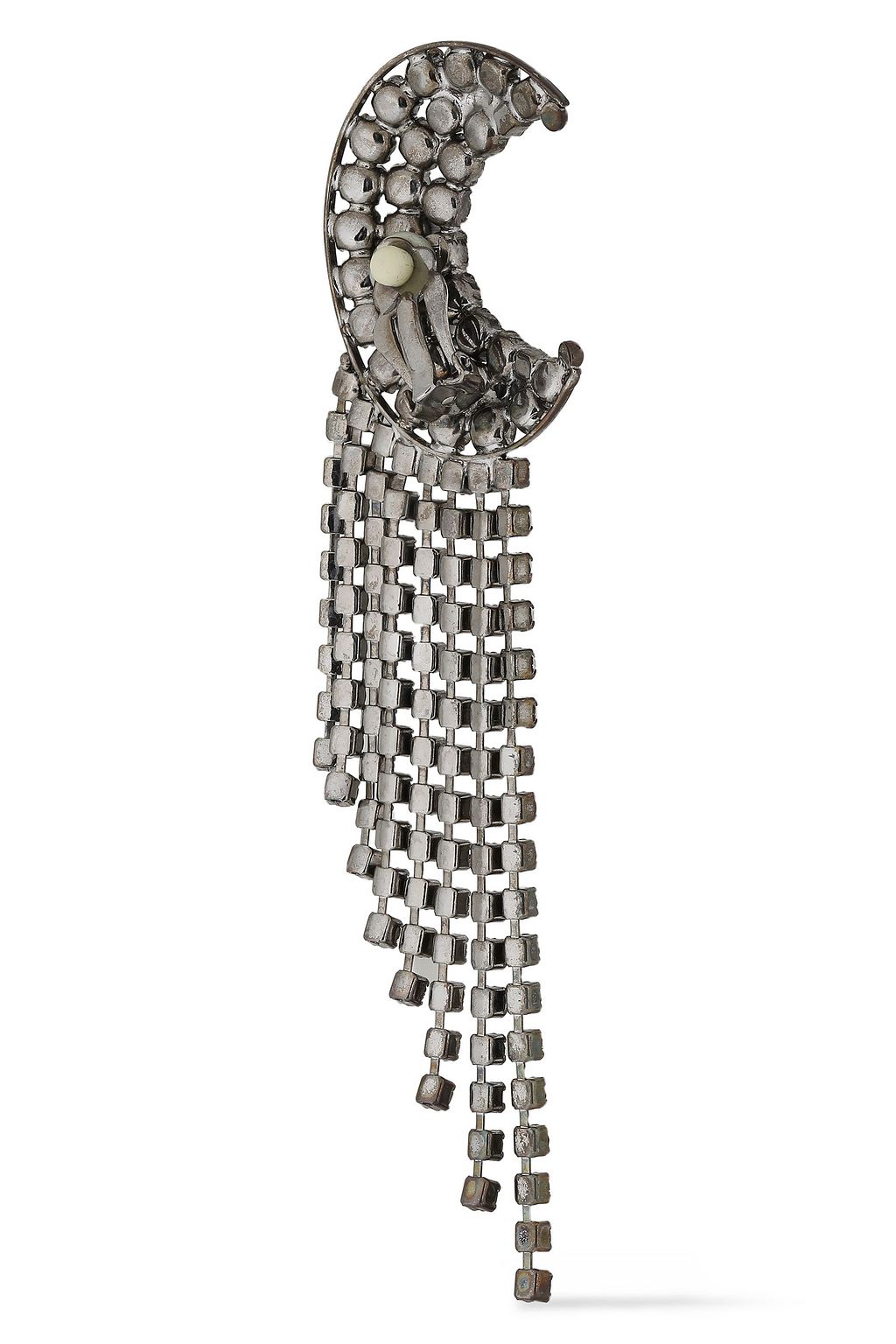 HELENE ZUBELDIA Silver-tone and crystal fringed earrings