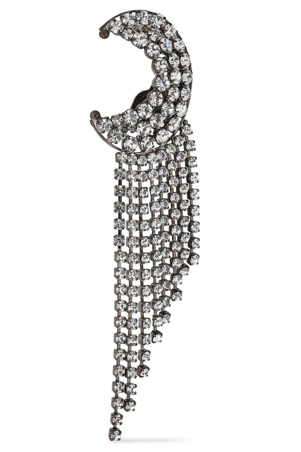 HELENE ZUBELDIA Silver-tone and crystal fringed earrings