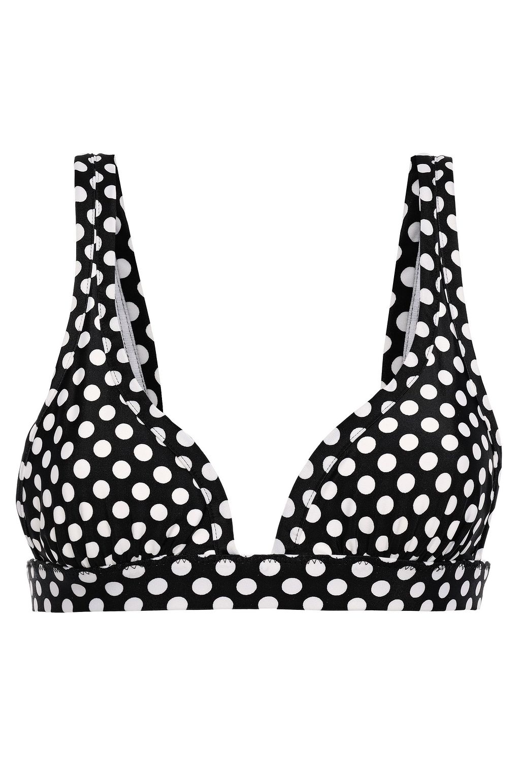 white polka dot bikini top