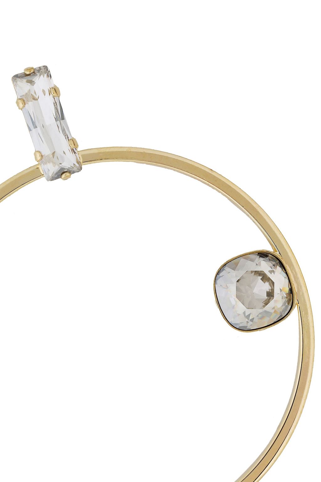 HELENE ZUBELDIA Gold-tone, crystal and faux pearl hoop earrings