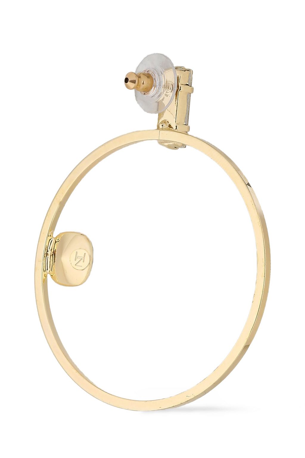 HELENE ZUBELDIA Gold-tone, crystal and faux pearl hoop earrings