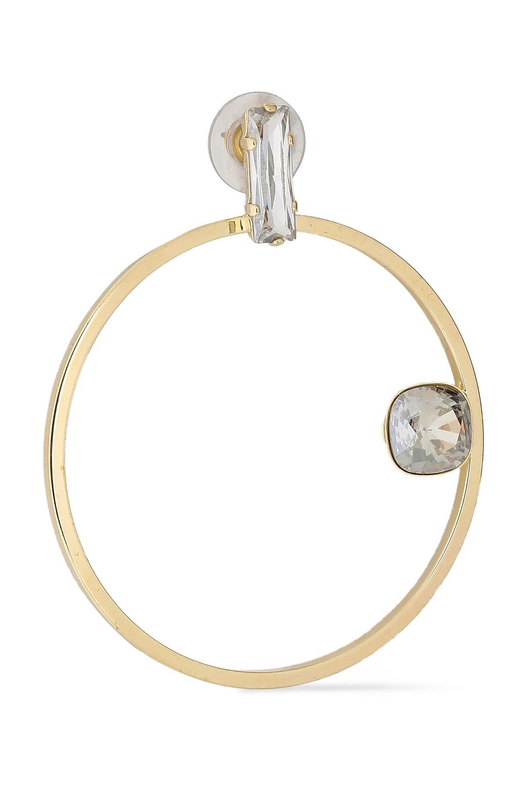 HELENE ZUBELDIA Gold-tone, crystal and faux pearl hoop earrings