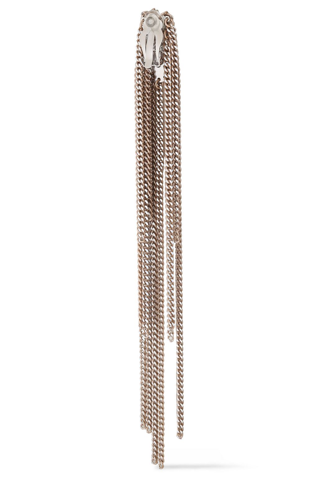 HELENE ZUBELDIA Silver-tone and rose gold-tone fringed earrings