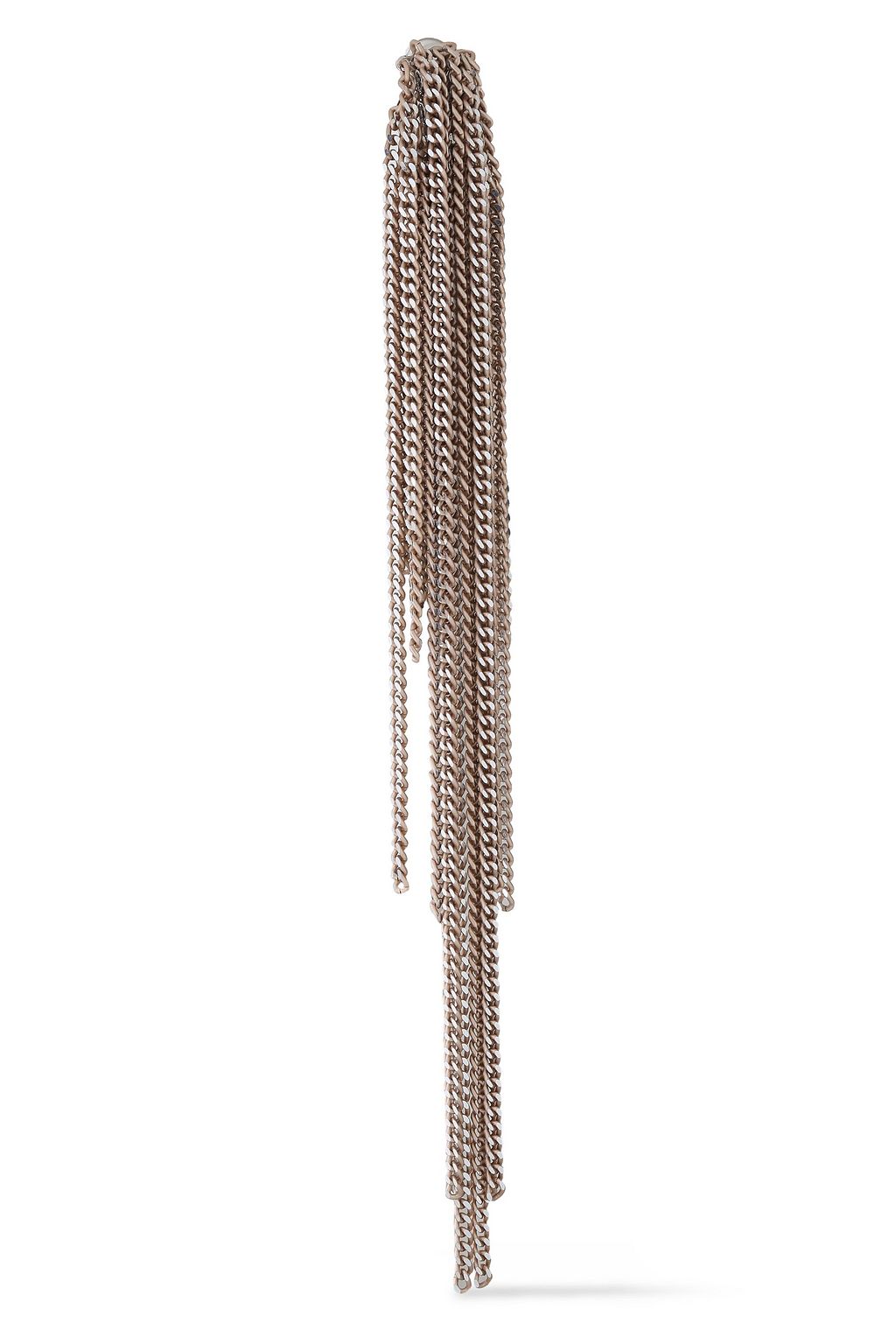 HELENE ZUBELDIA Silver-tone and rose gold-tone fringed earrings