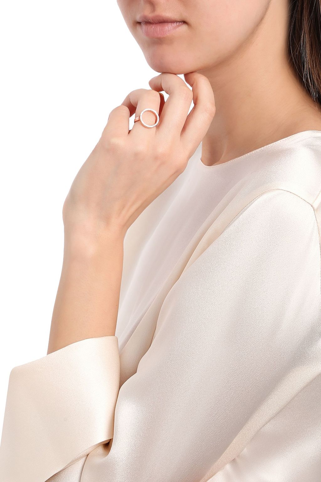 MONICA VINADER 18-karat rose gold vermeil diamond ring