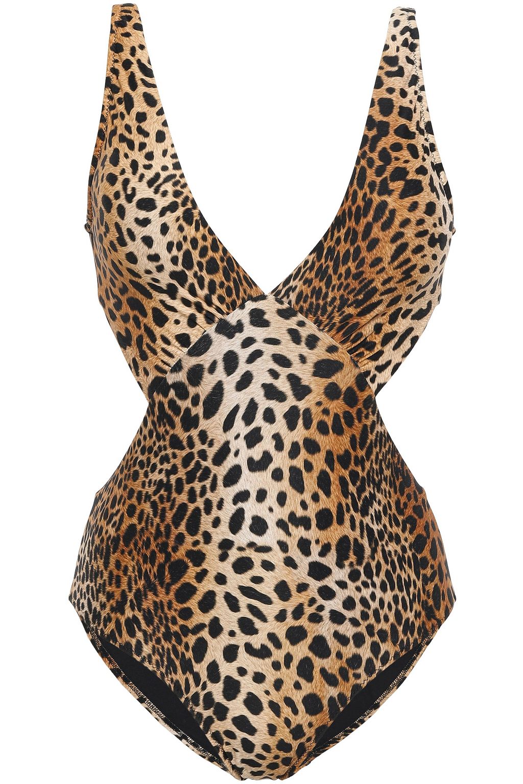animal print cut out swimsuit