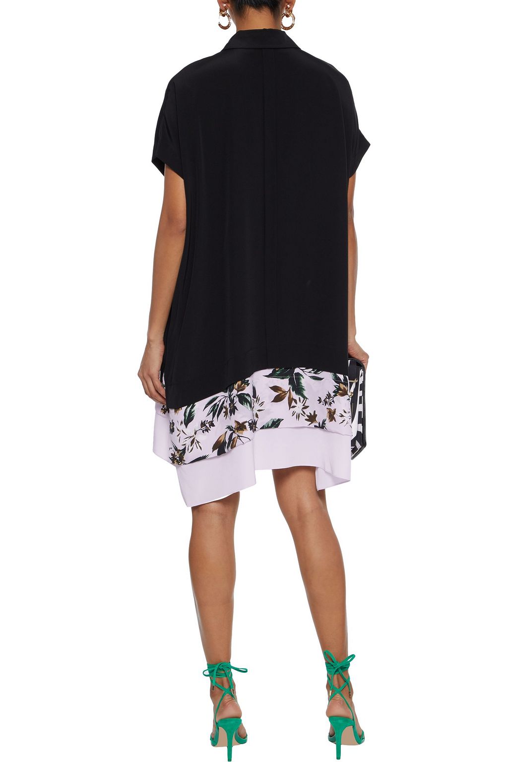 DIANE VON FURSTENBERG Hatsu layered printed silk crepe de chine mini dress