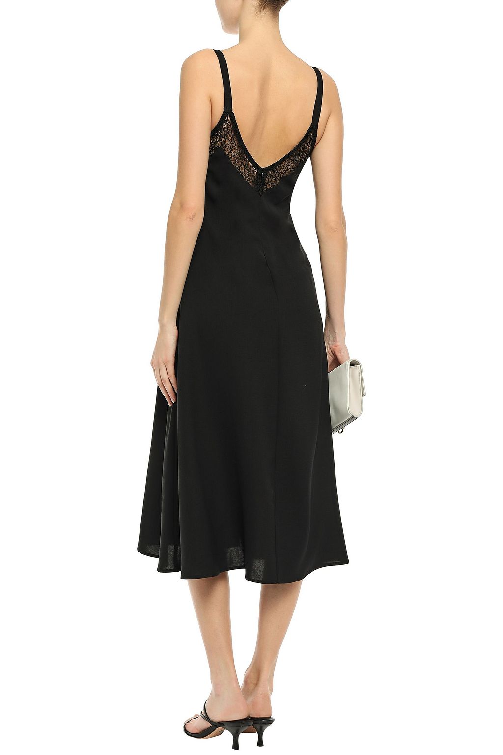 BEAUFILLE Lace-trimmed cady midi dress