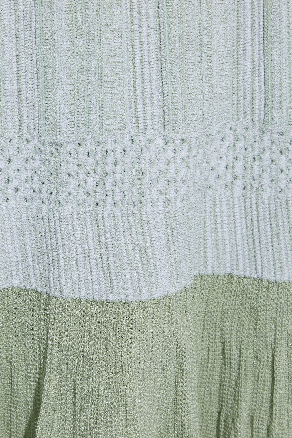 PROENZA SCHOULER Fluted two-tone ribbed-knit midi skirt
