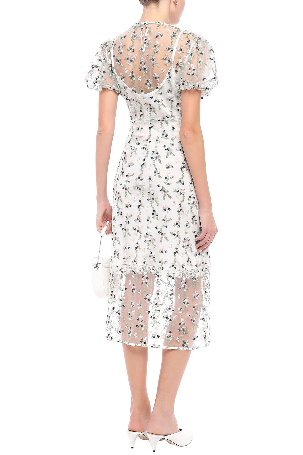 MARKUS LUPFER Georgia embroidered tulle midi dress