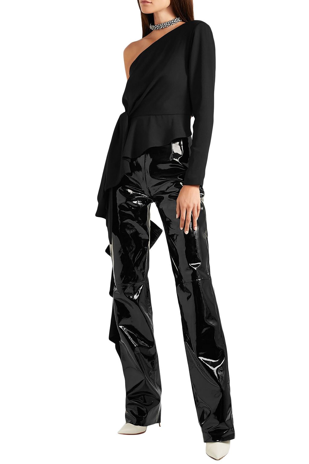 16ARLINGTON Patent-leather straight-leg pants