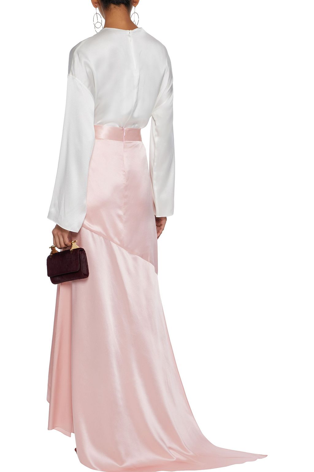 MICHAEL LO SORDO Imperial asymmetric silk-satin maxi skirt