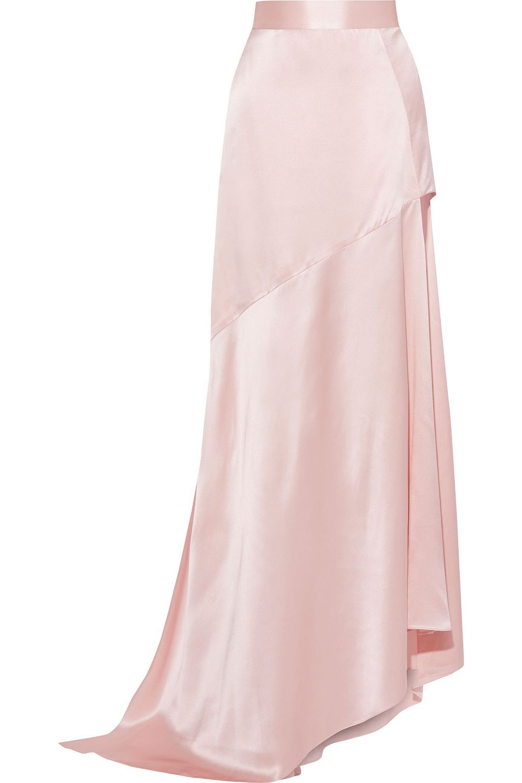 pink satin maxi skirt